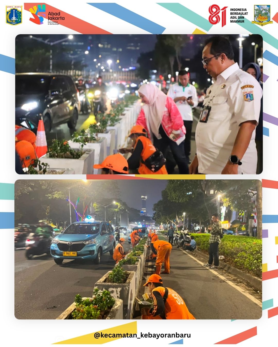Beautifikasi-Pengecatan-Jalur-Sepeda-di-Jalan-Jendral-Sudirman-Kelurahan-Senayan-Jakarta-Selatan