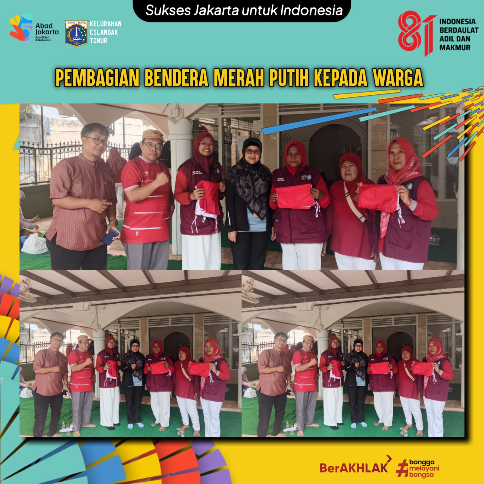 Sambut-HUT-RI-ke-81-Lurah-Cilandak-Timur-Bagi-Bendera-Merah-Putih-Saat-PSN