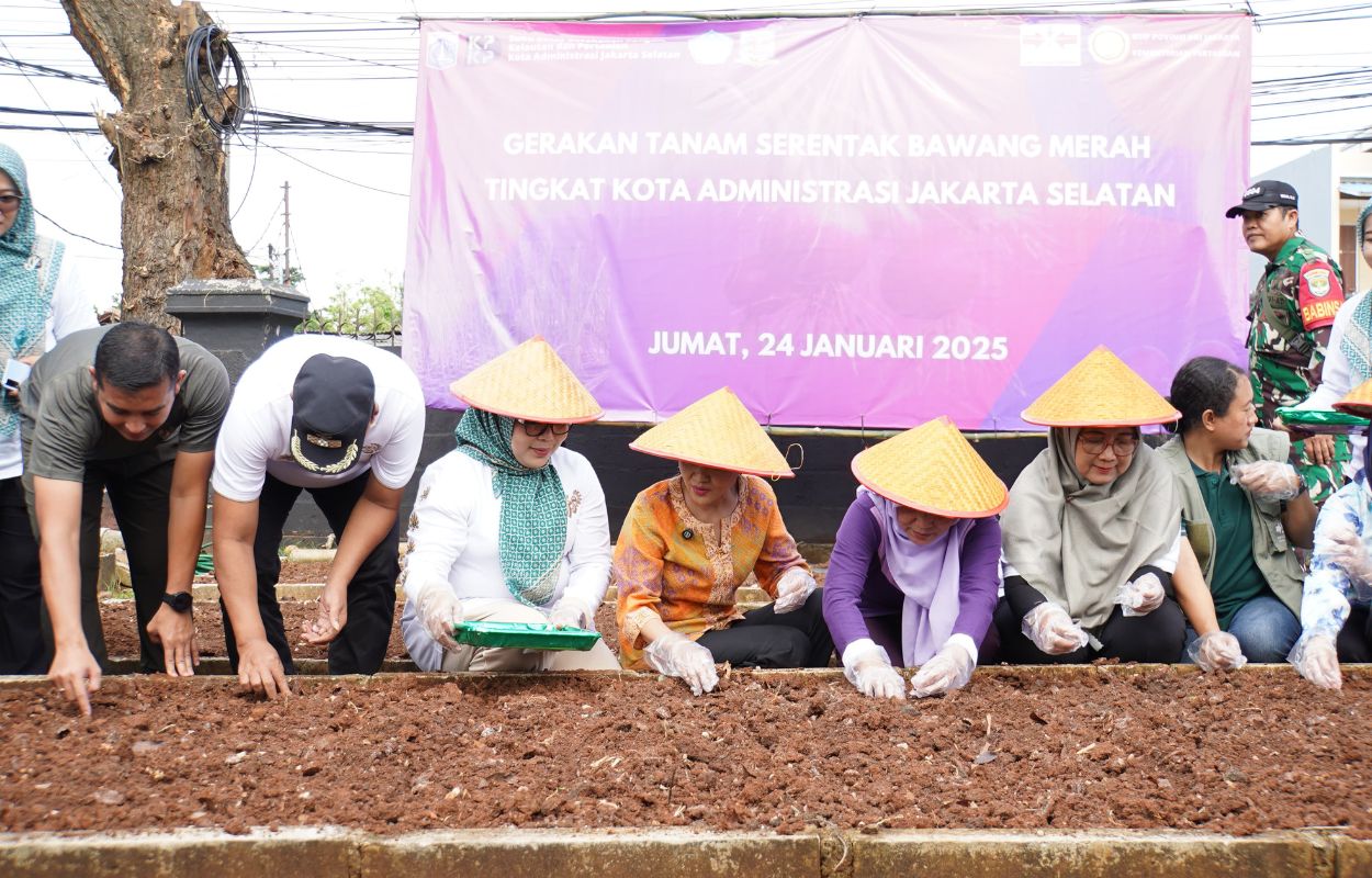 TP-PKK-Jaksel-Gelar-Gerakan-Menanam-Serentak-Bawang-Merah