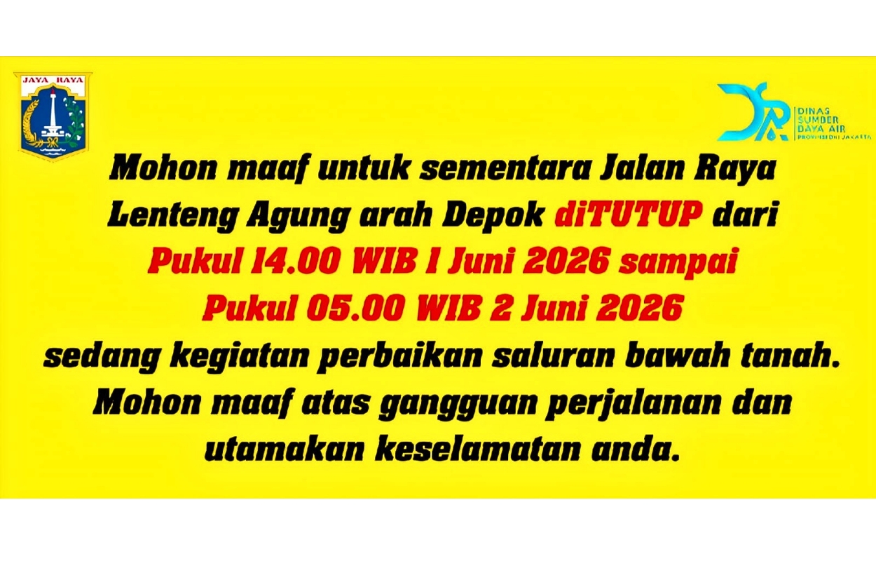 Jalan-Amblas-Diperbaiki-Jalan-Lenteng-Agung-Arah-Depok-Ditutup-Sementara